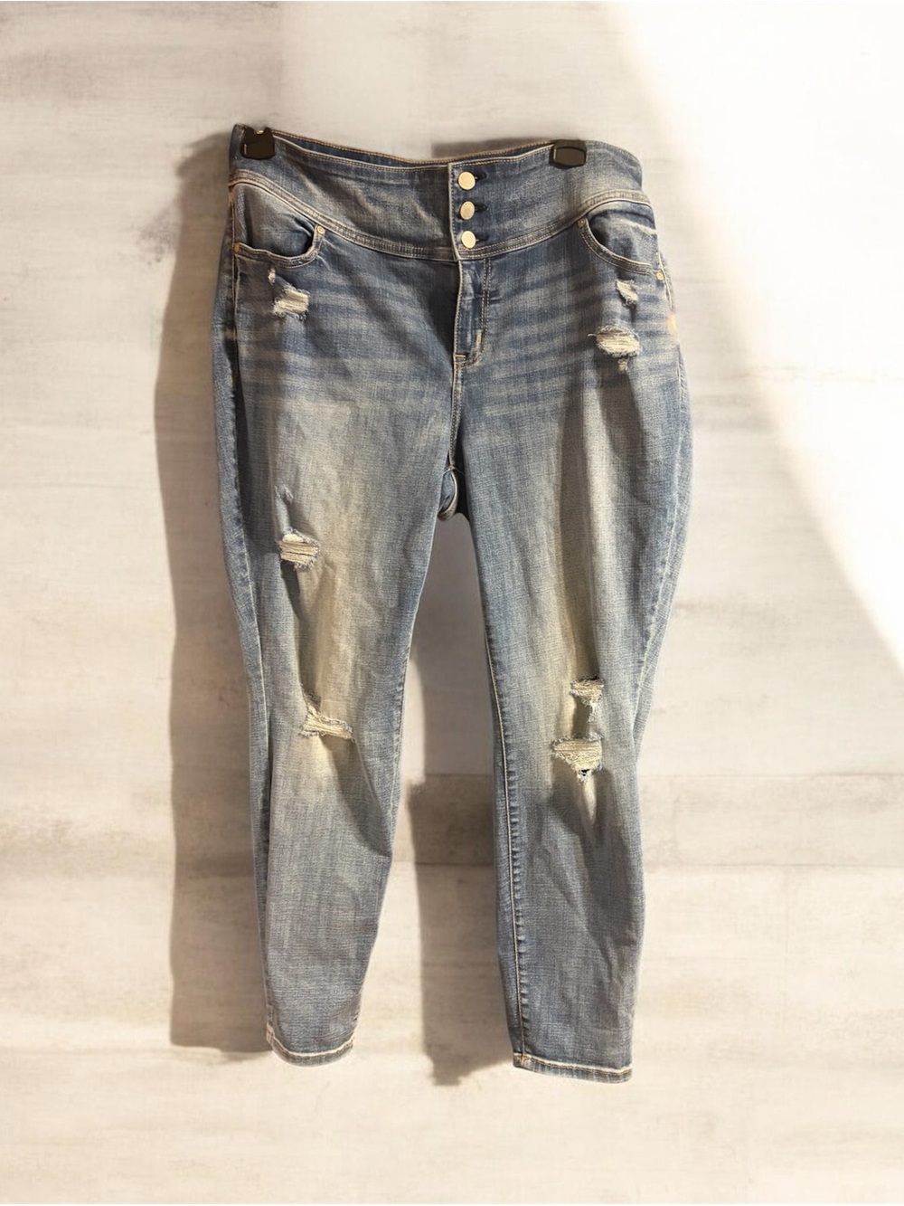 Lane Bryant Light Blue Distressed Skinny Jeans